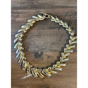 Vintage Chunky Retro Necklace Gold Toggle Clasp Necklace